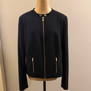 Calvin Klein Black Jacket with Gold Zipper Accents